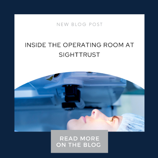 Blog cover image. Inside the Operating Room at SightTrust  "Read More on the Blog"